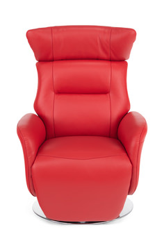 Gladys Leather Power Swivel Recliner - Red
