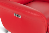 Gladys Leather Power Swivel Recliner - Red thumbnail 7