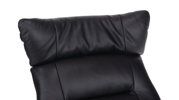Gladys Leather Power Swivel Recliner - Black