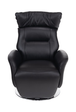 Gladys Leather Power Swivel Recliner - Black