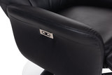 Gladys Leather Power Swivel Recliner - Black thumbnail 6