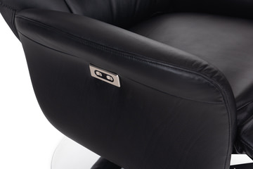 Gladys Leather Power Swivel Recliner - Black