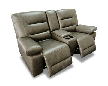 Donna Leather Power Reclining Loveseat with Console