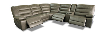 Donna 6 Piece Leather Power Reclining Modular Sectional