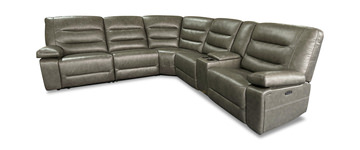 Donna 6 Piece Leather Power Reclining Modular Sectional