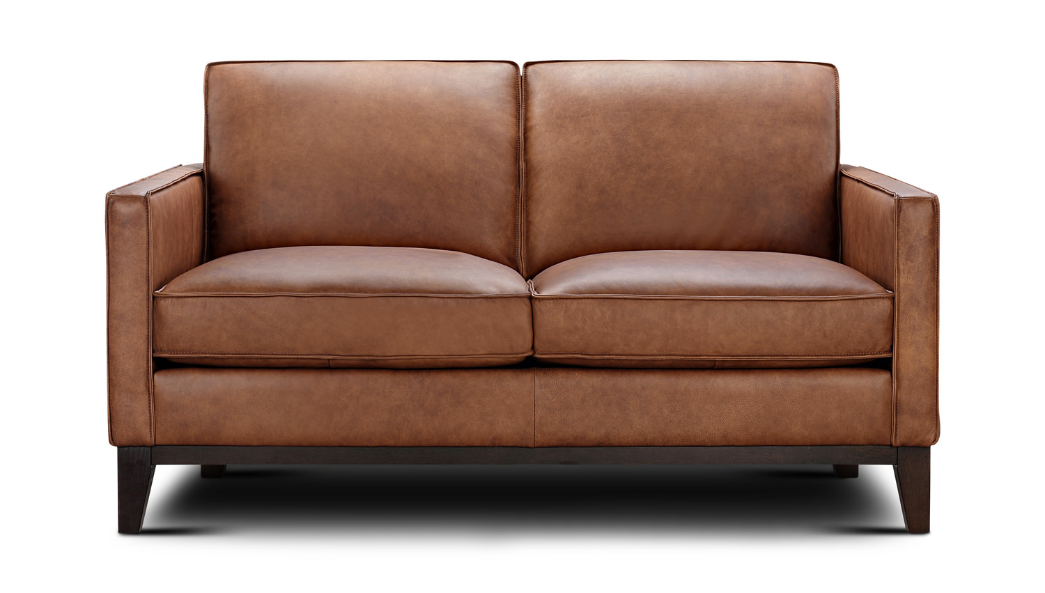 Modern leather deals loveseat