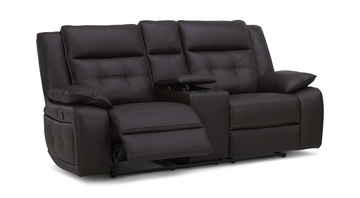 Kelso Leather Power Reclining Loveseat with Console