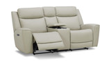 Fenton Leather Power Reclining Loveseat With Console thumbnail 3