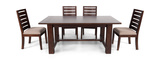 Emerson Solid Mahogany Salvage Trestle Table With 4 Chairs thumbnail 5