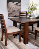 Emerson Solid Mahogany Salvage Trestle Table With 4 Chairs thumbnail 8