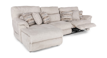 Retreat 3 Piece Power Reclining Modular Sectional with Massage - Left Arm Facing Chaise