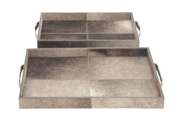 Hair On Hide File Trays, Set of Two