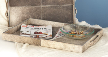 Hair On Hide File Trays, Set of Two