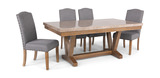 Vesper Trestle Table With 4 Upholstered Chairs thumbnail 1