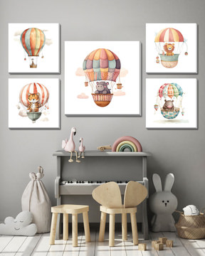 Hippo 2 Balloon Canvas Art