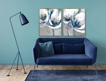 Seafoam Blooms I Gallery Framed Canvas Art