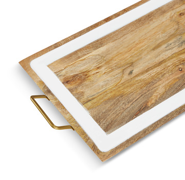 Set of Two Solid Wood Trays