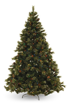 image Oregon Pine 7.5′ Artificial Christmas Tree with 800 Multi Function LED Lights
