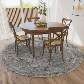 image Urban Jericho Silver - 6′0″ x 6′0″ Round Area Rug