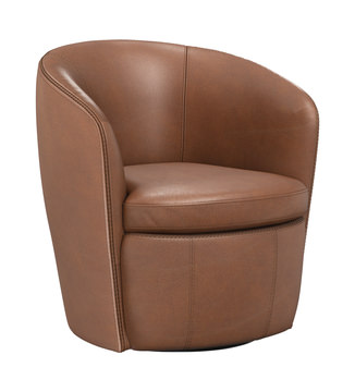 image Kellen Leather Swivel Chair - Whiskey