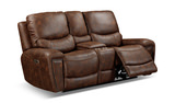 Dakota Power Reclining Loveseat With Console - Walnut thumbnail 2