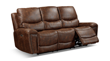 Dakota Power Reclining Sofa - Walnut