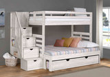Skyler Twin/Full Bunk Bed With Stairs - White thumbnail 5