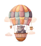 Hippo 2 Balloon Canvas Art thumbnail 1