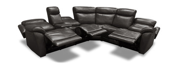 Emery 6 Piece Leather Power Reclining Sectional
