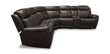 Emery 6 Piece Leather Power Reclining Sectional