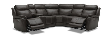 Emery 6 Piece Leather Power Reclining Sectional