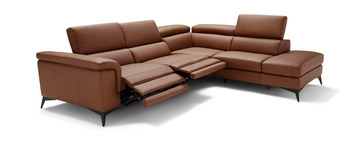 Alfa 2 Piece Leather Sectional - Right Chaise