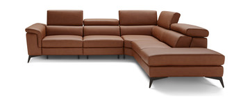 Alfa 2 Piece Leather Sectional - Right Chaise