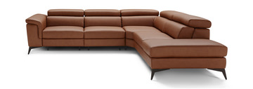 Alfa 2 Piece Leather Sectional - Right Chaise