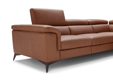 Alfa 2 Piece Leather Sectional - Right Chaise