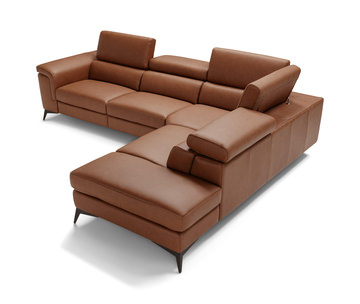 Alfa 2 Piece Leather Sectional - Right Chaise