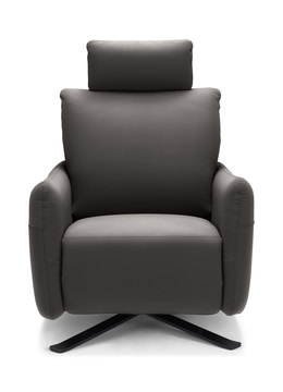 Keta Leather Power Recliner - Dark Grey