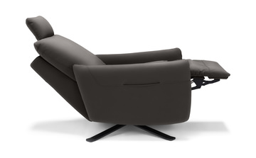 Keta Leather Power Recliner - Dark Grey