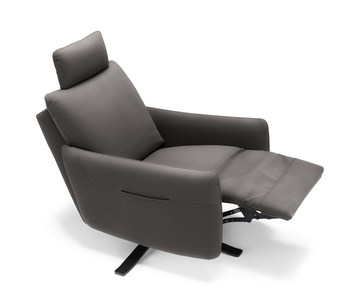 Keta Leather Power Recliner - Dark Grey