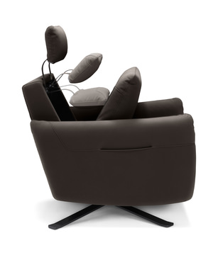 Keta Leather Power Recliner - Dark Walnut