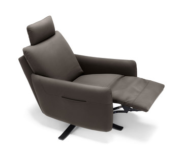 Keta Leather Power Recliner - Dark Walnut