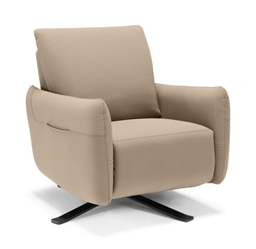 Keta Leather Power Recliner - Taupe