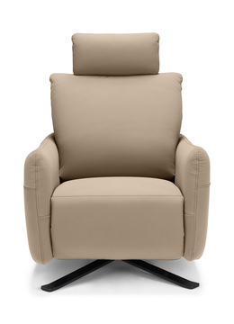 Keta Leather Power Recliner - Taupe