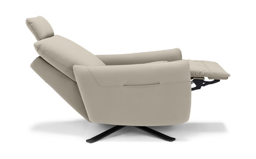 Keta Leather Power Recliner - Stone