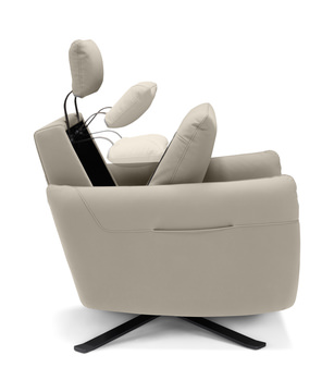 Keta Leather Power Recliner - Stone
