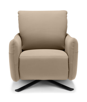 Keta Leather Power Recliner - Taupe
