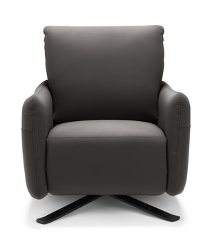 Keta Leather Power Recliner - Dark Grey