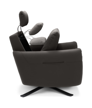 Keta Leather Power Recliner - Dark Grey