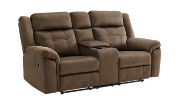 Hector Reclining Loveseat with Console - Brown
