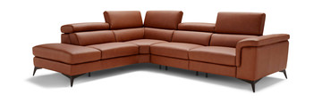 Alfa 2 Piece Leather Sectional - Left Chaise
